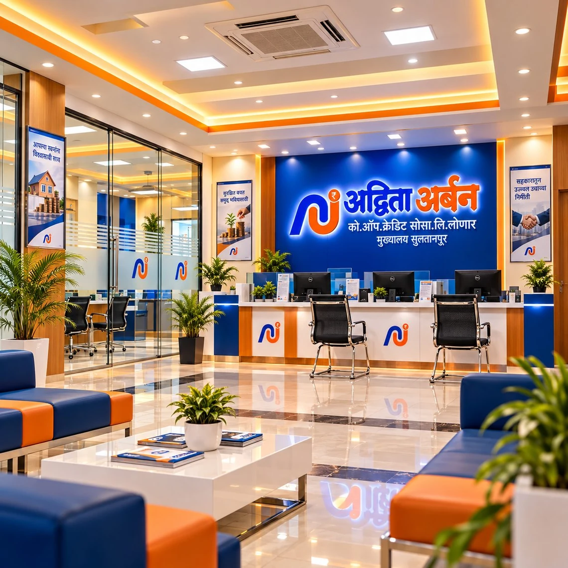 Inside the Advita Urban branch with seating and service desks